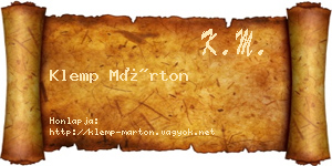 Klemp Márton névjegykártya