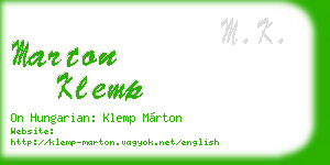 marton klemp business card